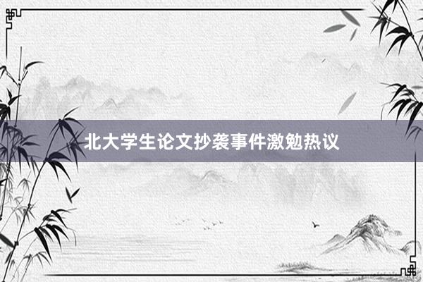 北大学生论文抄袭事件激勉热议